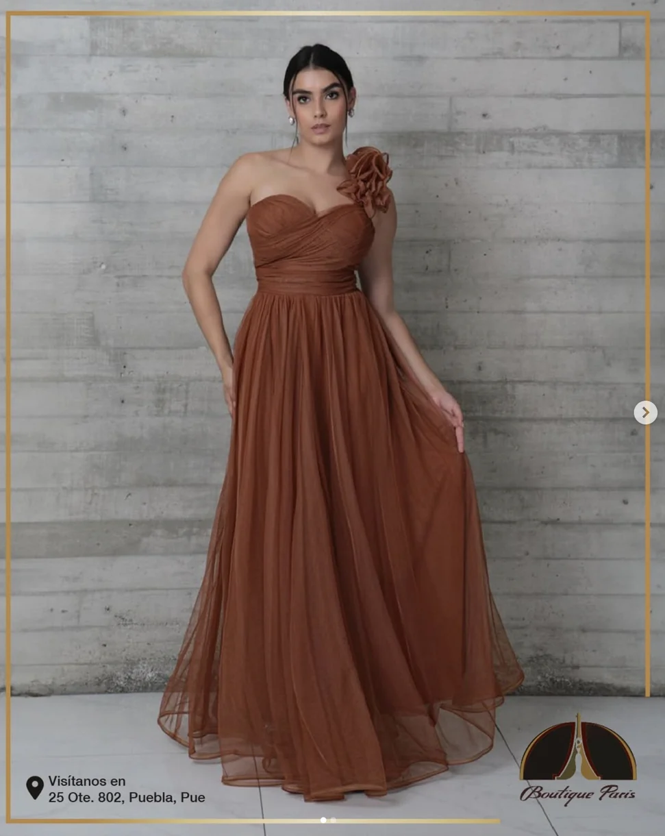 Vestido terracota para fiesta en Puebla