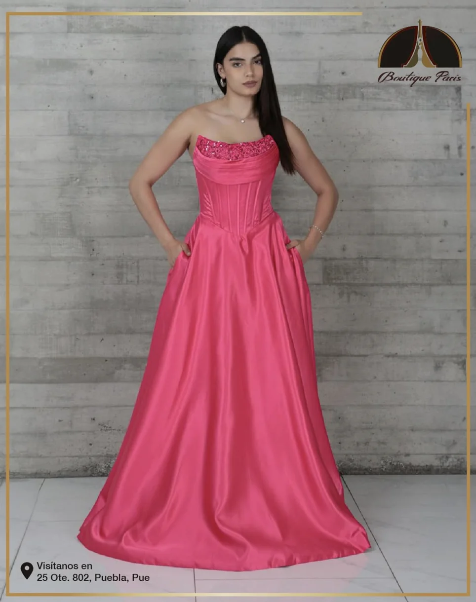Vestido fucsia para fiesta en Puebla